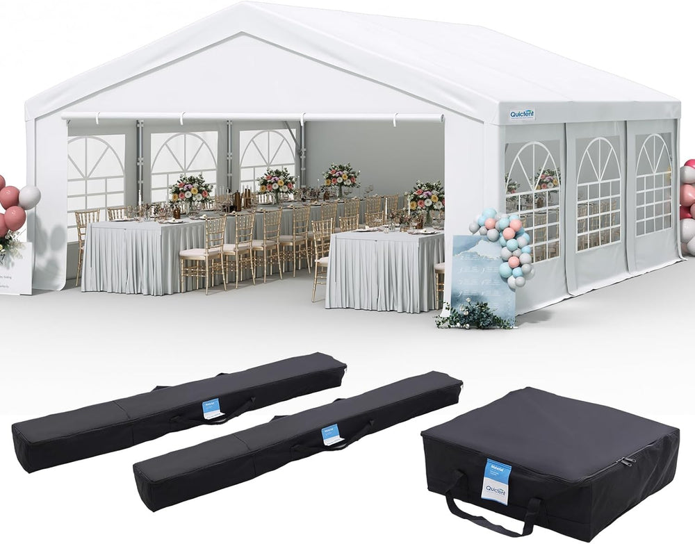 Quictent Premium 20x20 Reinforced Heavy Duty Party Tent with 3 Storage Bags