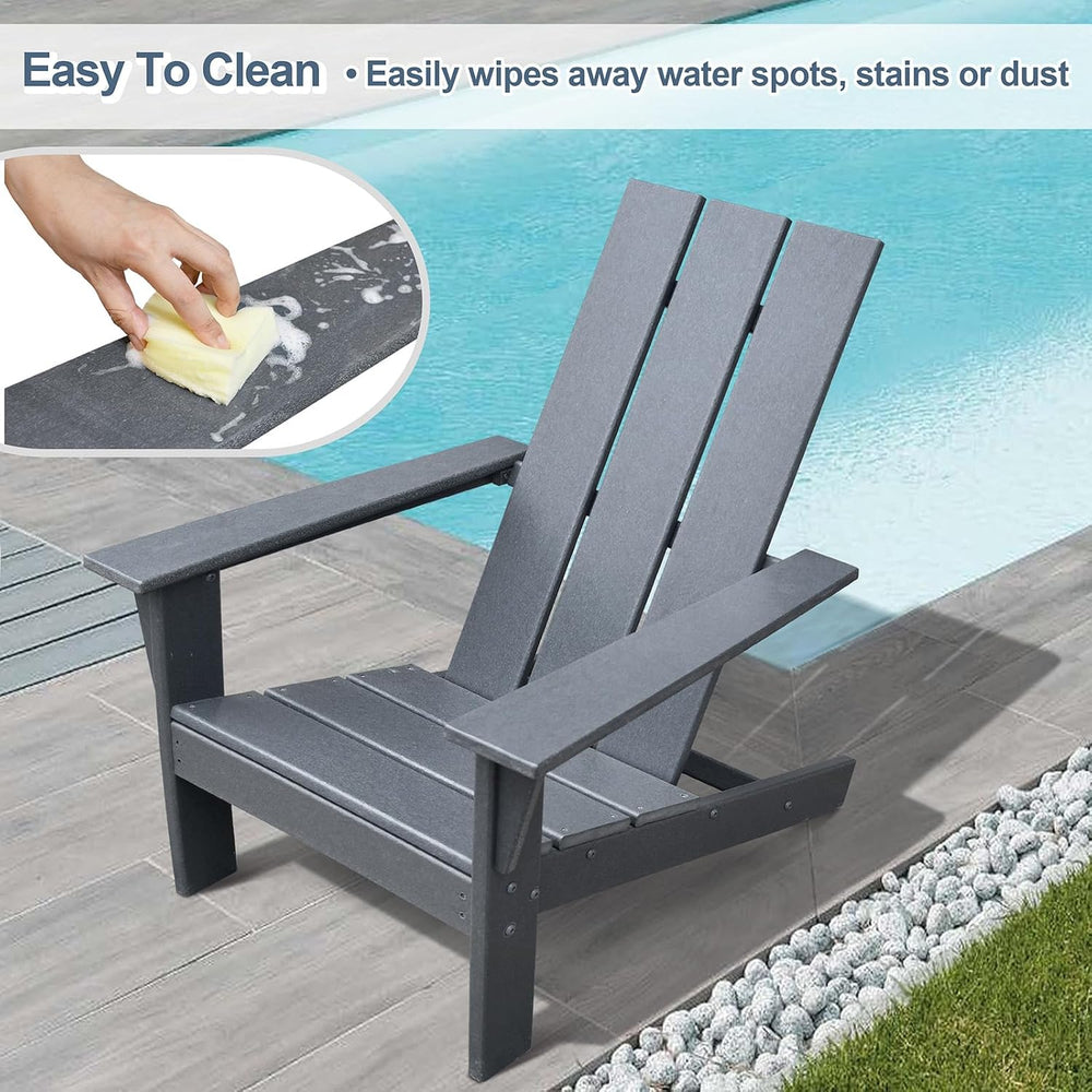 ATR ART TO REAL 1PC HDPE Adirondack Chairs Fire Pit Chair for Relaxing Gray