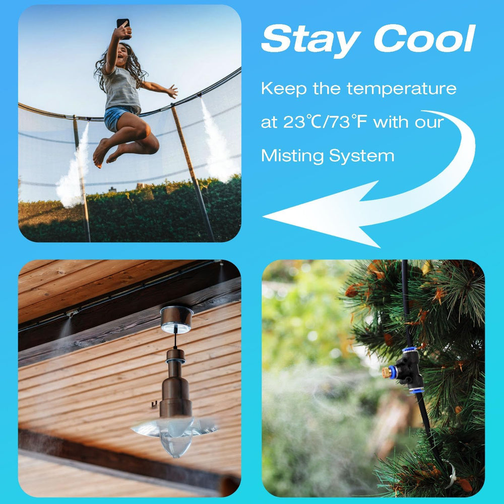 H&G lifestyles Patio Mister Outdoor Misters for Outside Patio Cooling 59FT