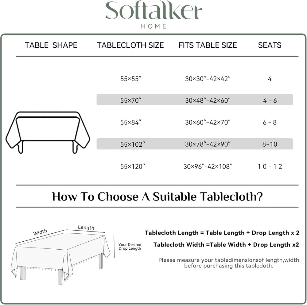 Softalker Gingham Rectangle Tablecloth with Tassel, Pink, 55" x 102"