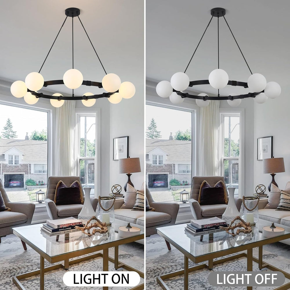 9-Light Modern Chandelier for Dining Room, Sputnik Ceiling Light Fixture with...