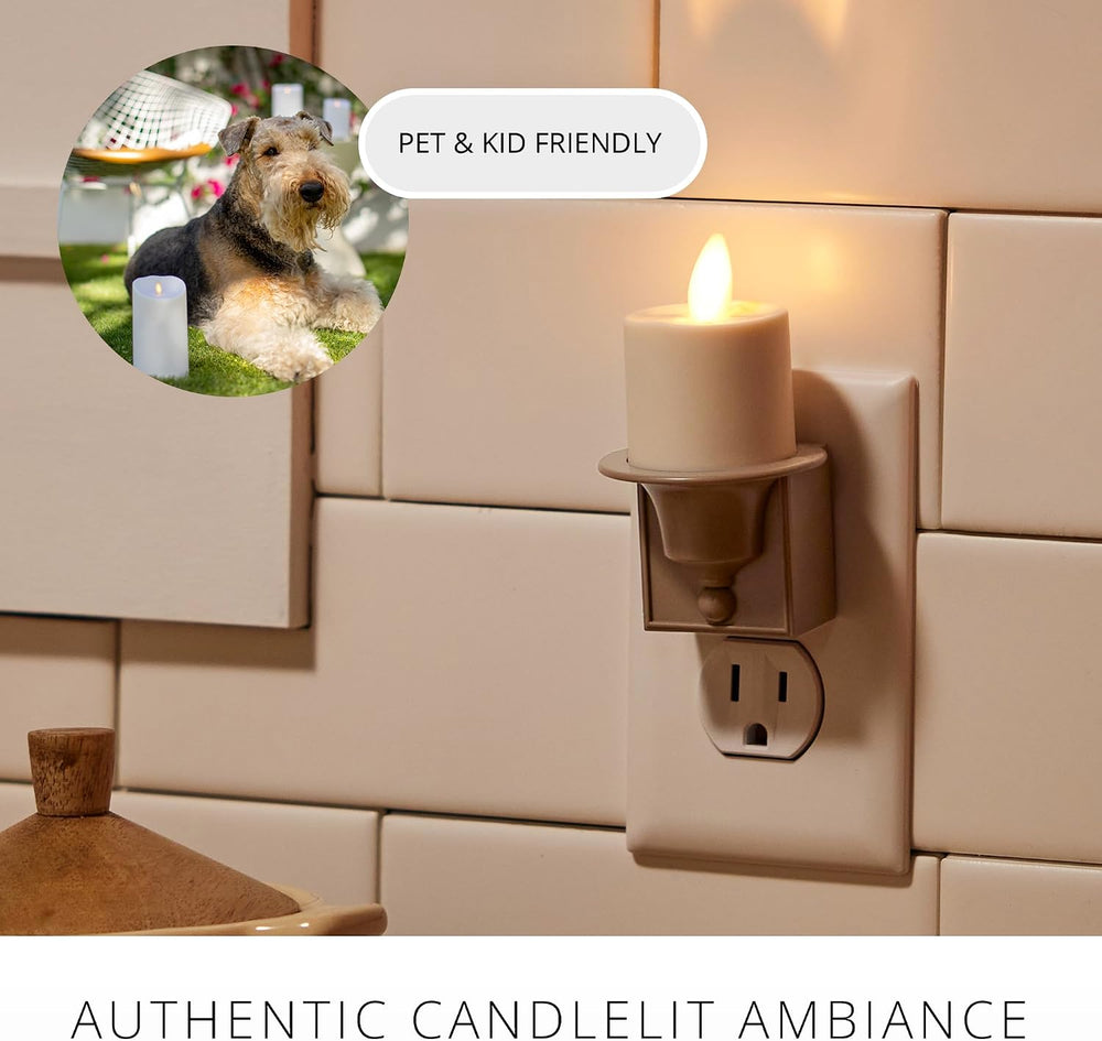 Luminara Flameless Candle Nightlight w/Dusk to Dawn Light Dark Auto Sensor, T...