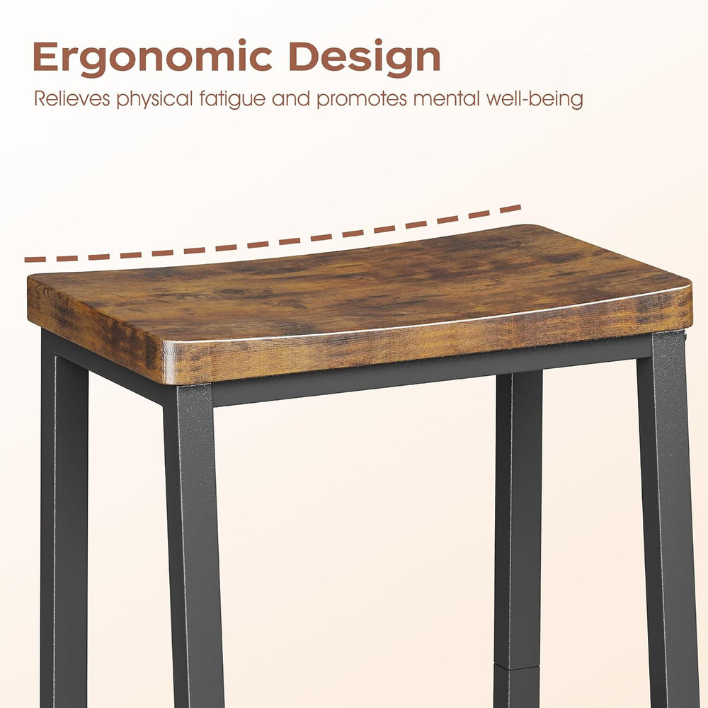 Homeiju Bar Stools, Counter Height Bar Stools Set of 2, 23.6 Inch Saddle Stoo...