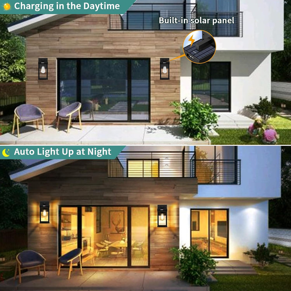AEQ Solar Wall Lights Outdoor with Motion Sensor, 3 Modes, Dusk to Dawn