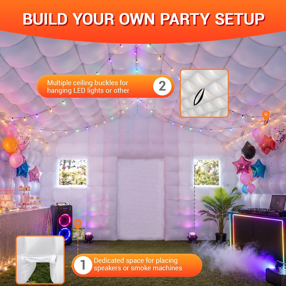 CZGBRO Inflatable Nightclub 20x16.5x12 FT, Large Party Tent with 2 Doors &amp...