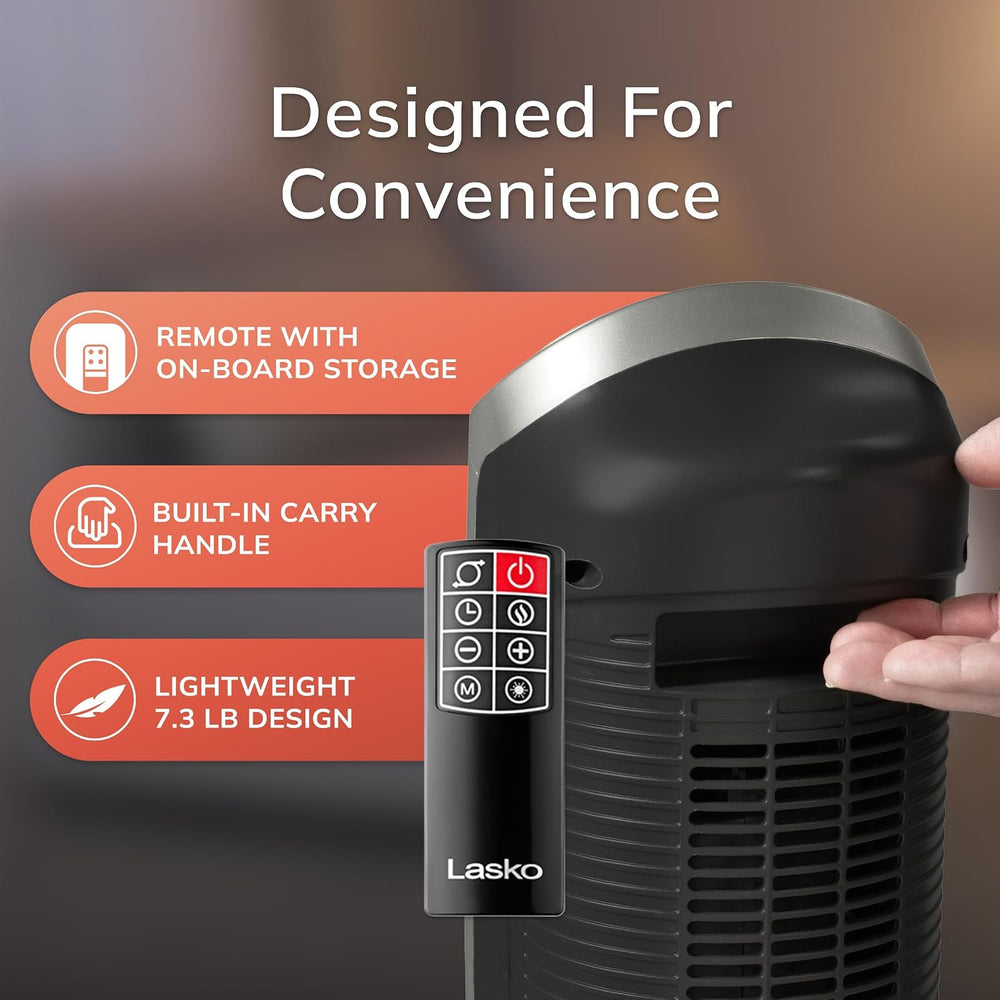 Lasko Oscillating Digital Ceramic Tower Heater for Home with Adjustable Therm...