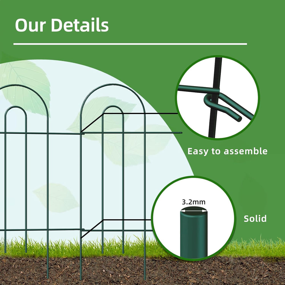 Decorative Garden Fence Border 32inX20ft Green Wire Garden Fencing for Yard