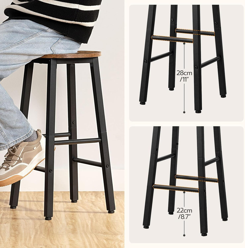 HOOBRO Bar Stools, Barstools Set of 4,Counter Height Barstools, 24.8" Ba...