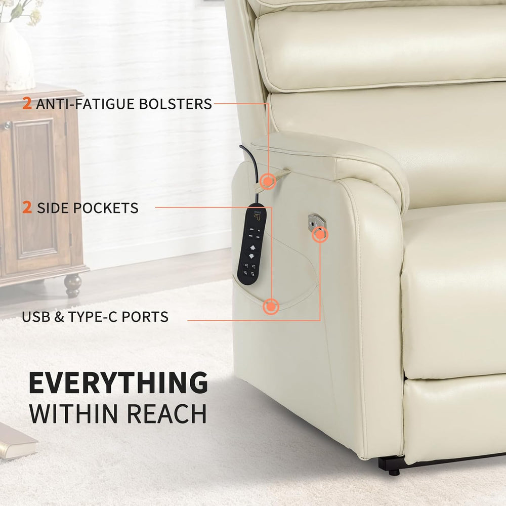 EONIX Power Lift Recliner Chair for Elderly, Massage & Heat, Large