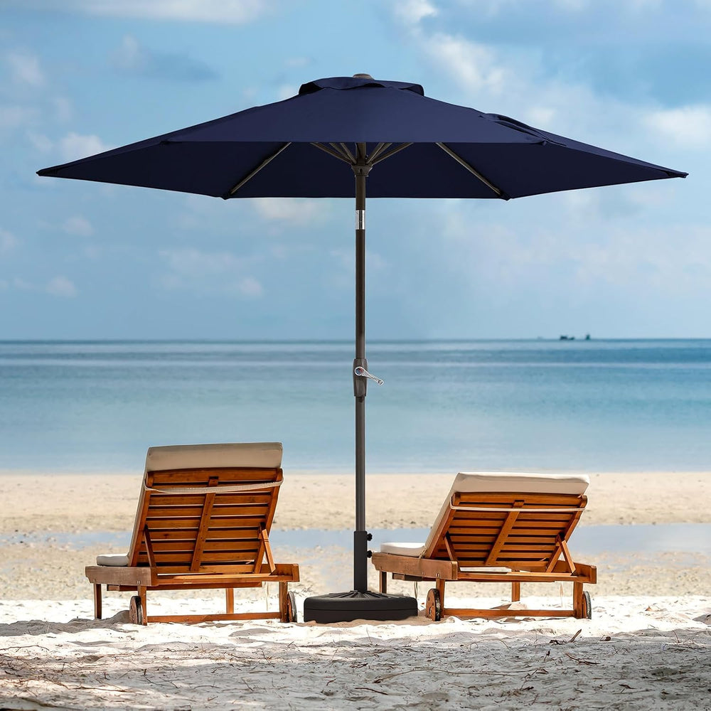 JEAREY 7.5 ft Outdoor Patio Umbrella, Table Umbrella, Navy