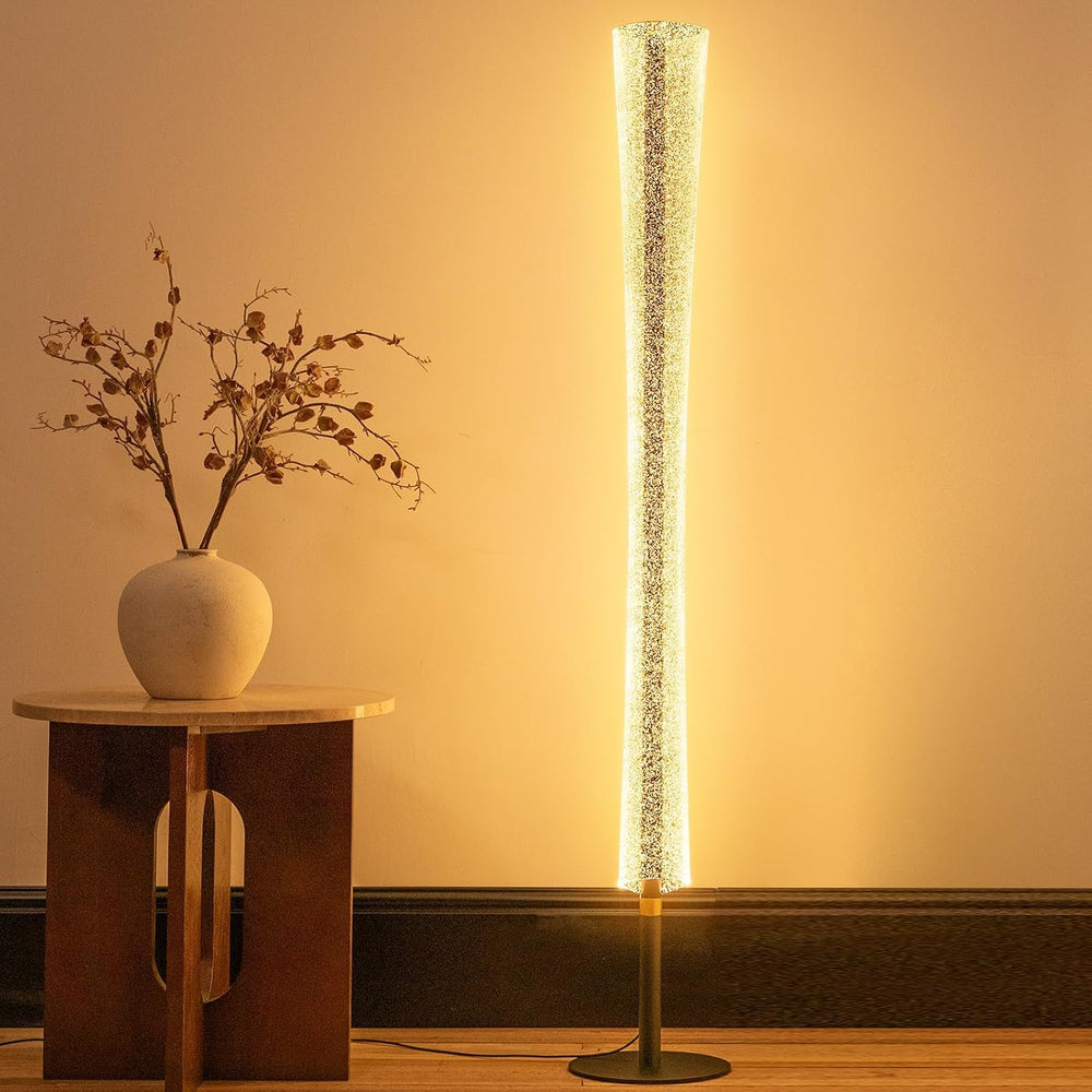 NUÜR Modern Black Floor Lamp, Dimmable LED Standing Lamp with Remote