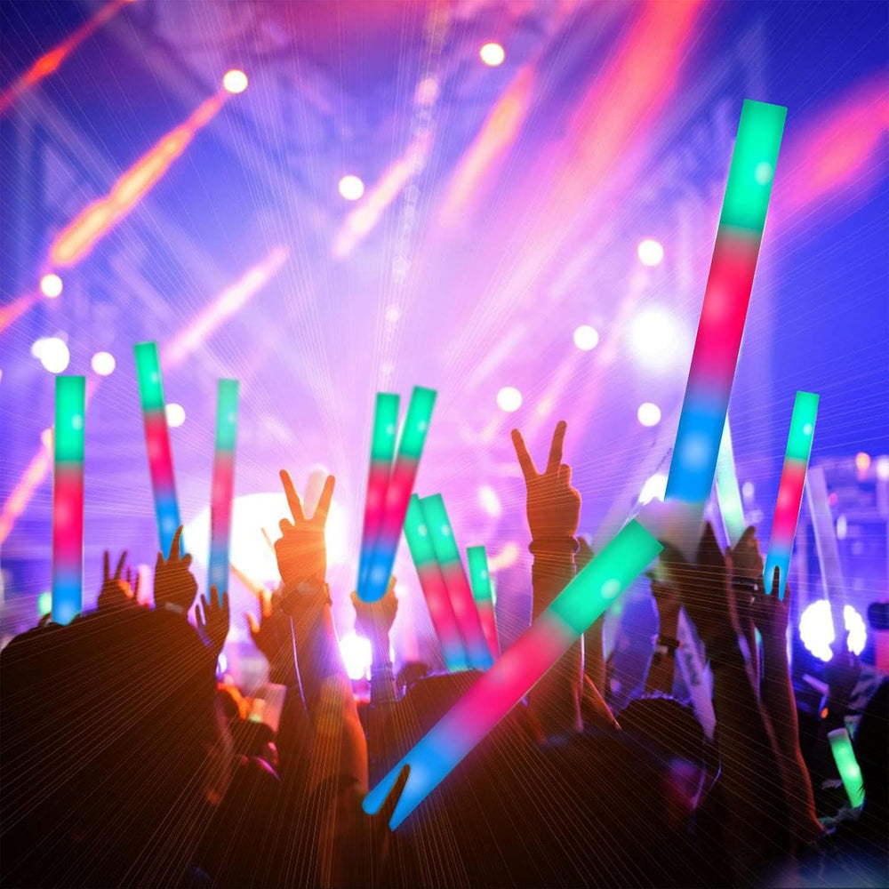 SHQDD 210 PCS Foam Glow Sticks with 3 Modes Colorful Flashing, Glow in Dark P...