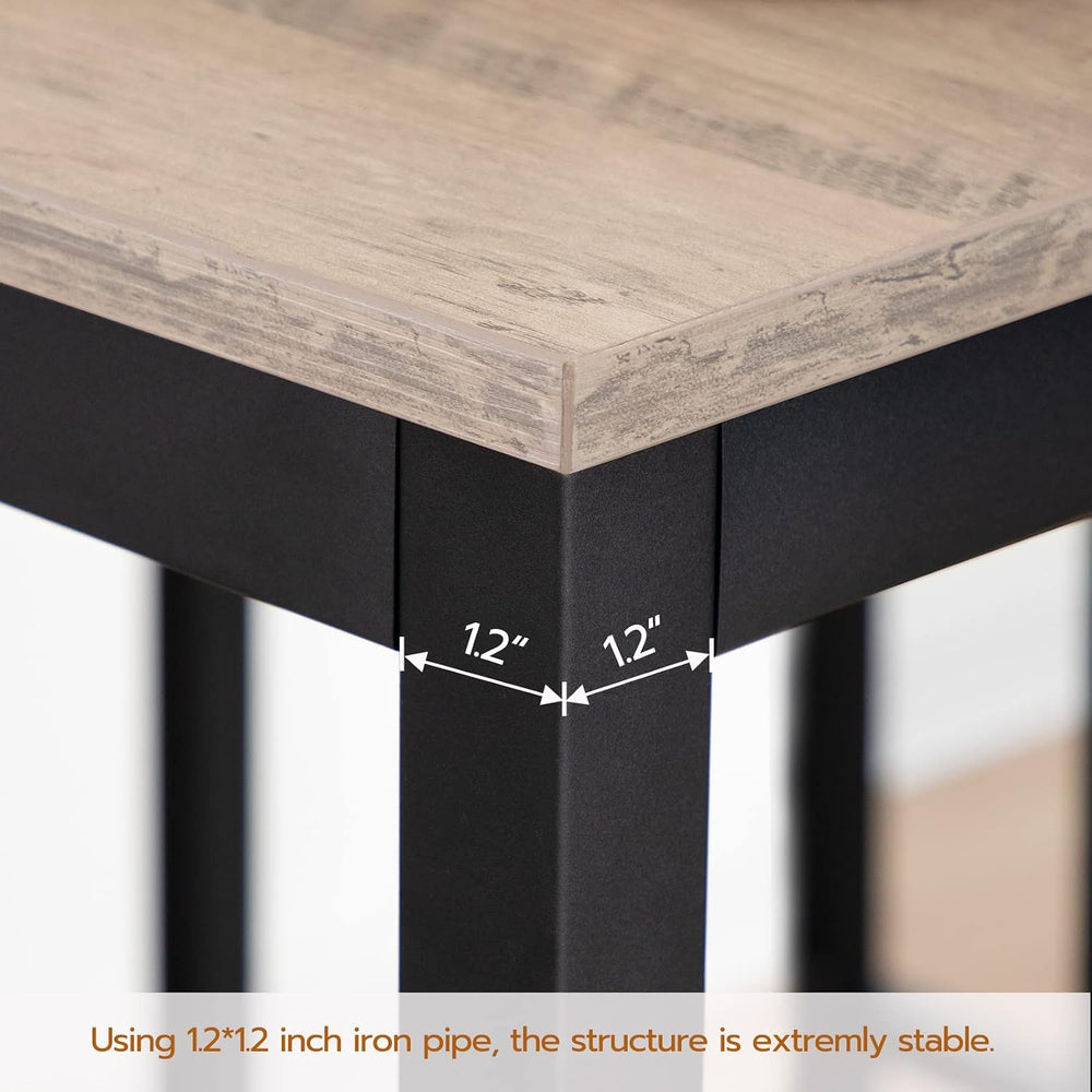 HOOBRO Bar Table and Chairs Set, 47.2” Rectangular Pub Table with 2 Stools fo...