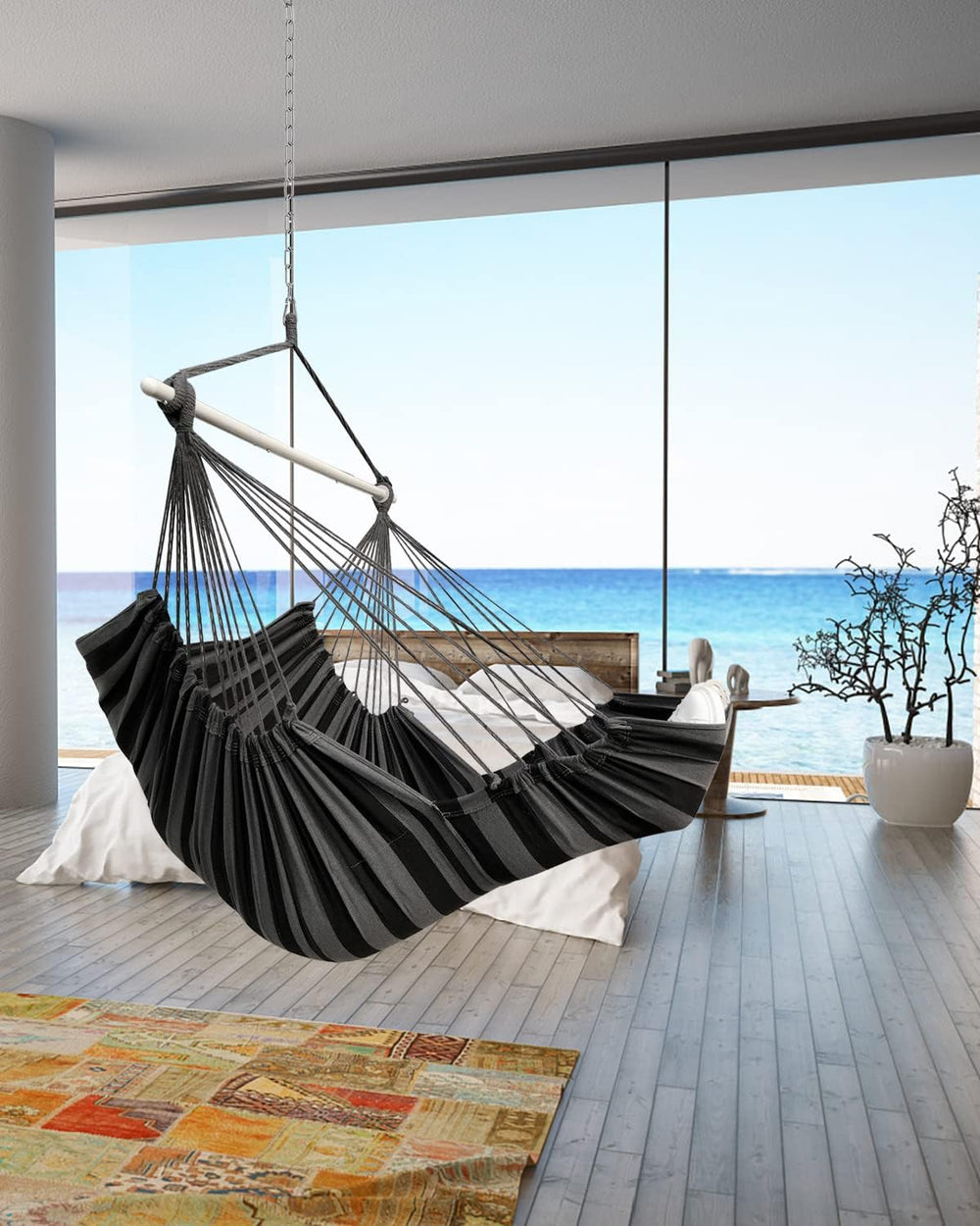 Miztli Hammock Chair Hanging Chair Swing for Bedroom with Foot Rest, Max 500 ...