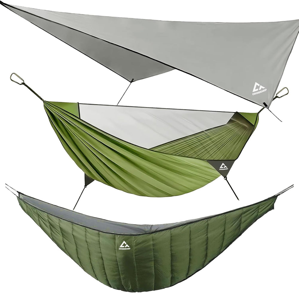 Camping Hammock with Mosquito Net, Underquilt & Rain Fly Tarp