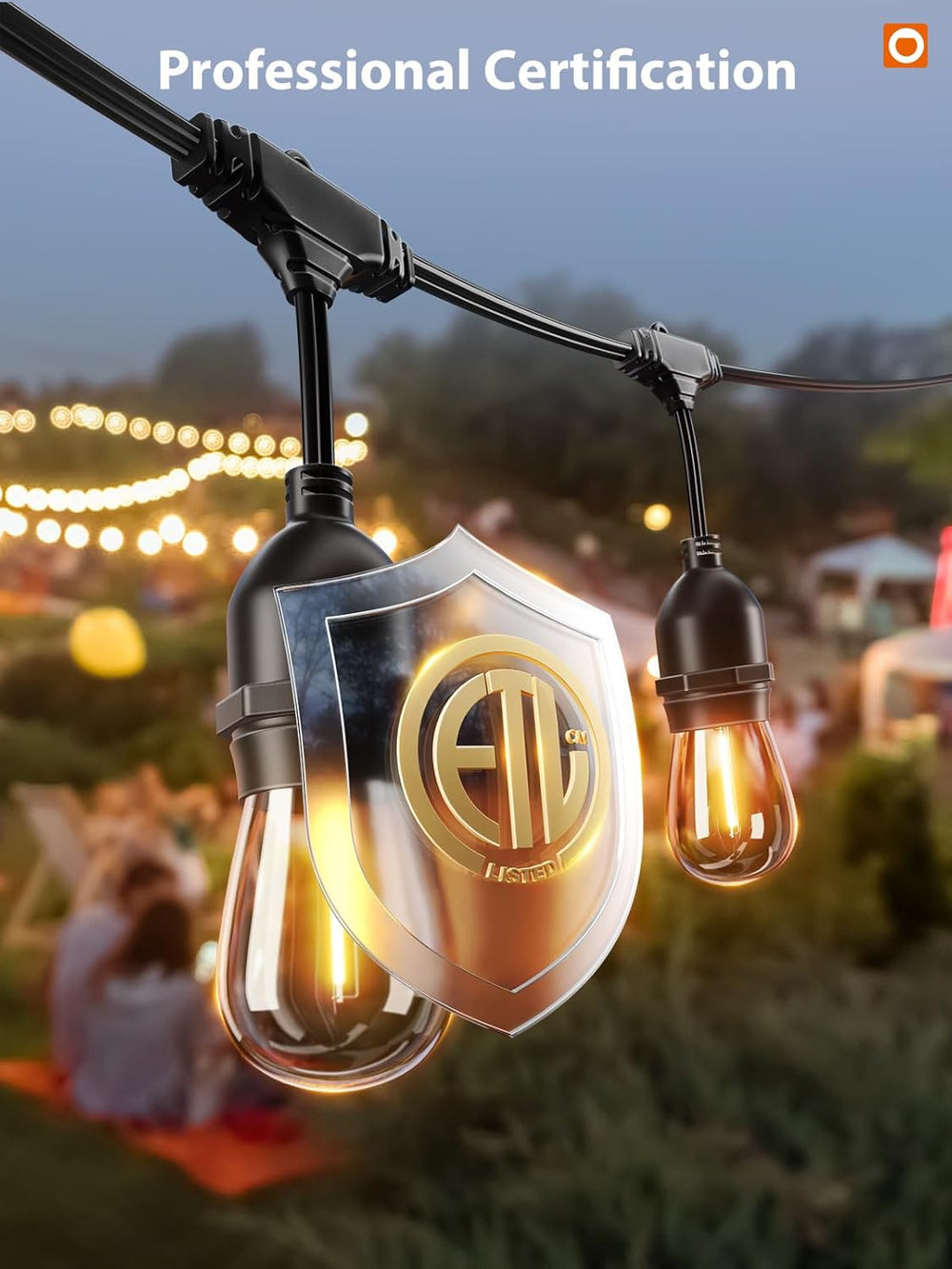 addlon LED Outdoor String Lights 48FT Edison Vintage Weatherproof ETL