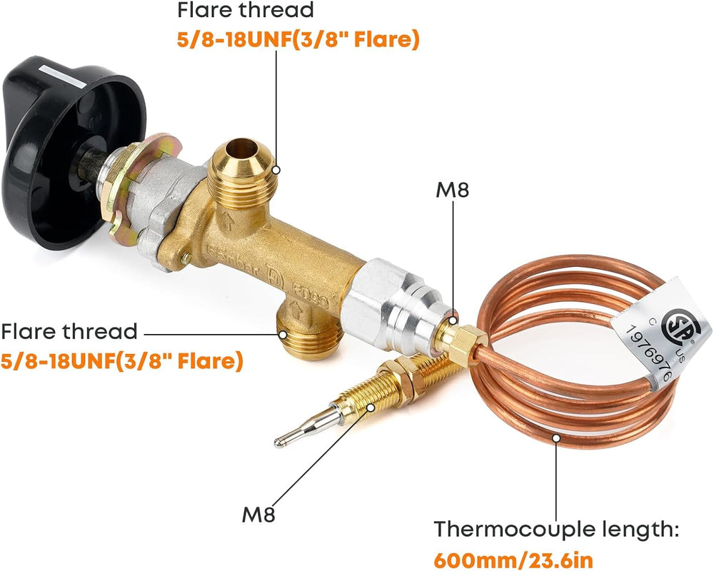Stanbroil Low Pressure Propane Safety Valve with Push Button Igniter Kit