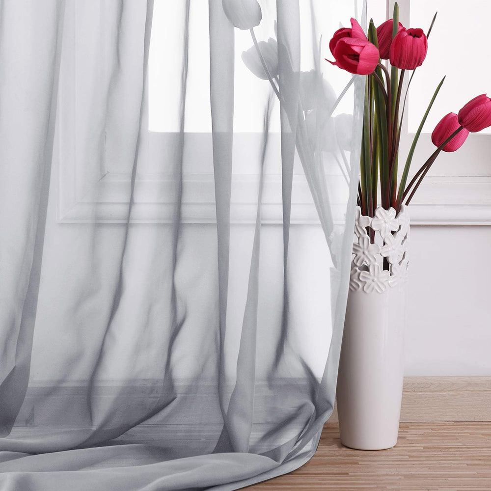NICETOWN Sheer Window Scarfs W60 x L216 for Normcore Design, Voile Textured S...