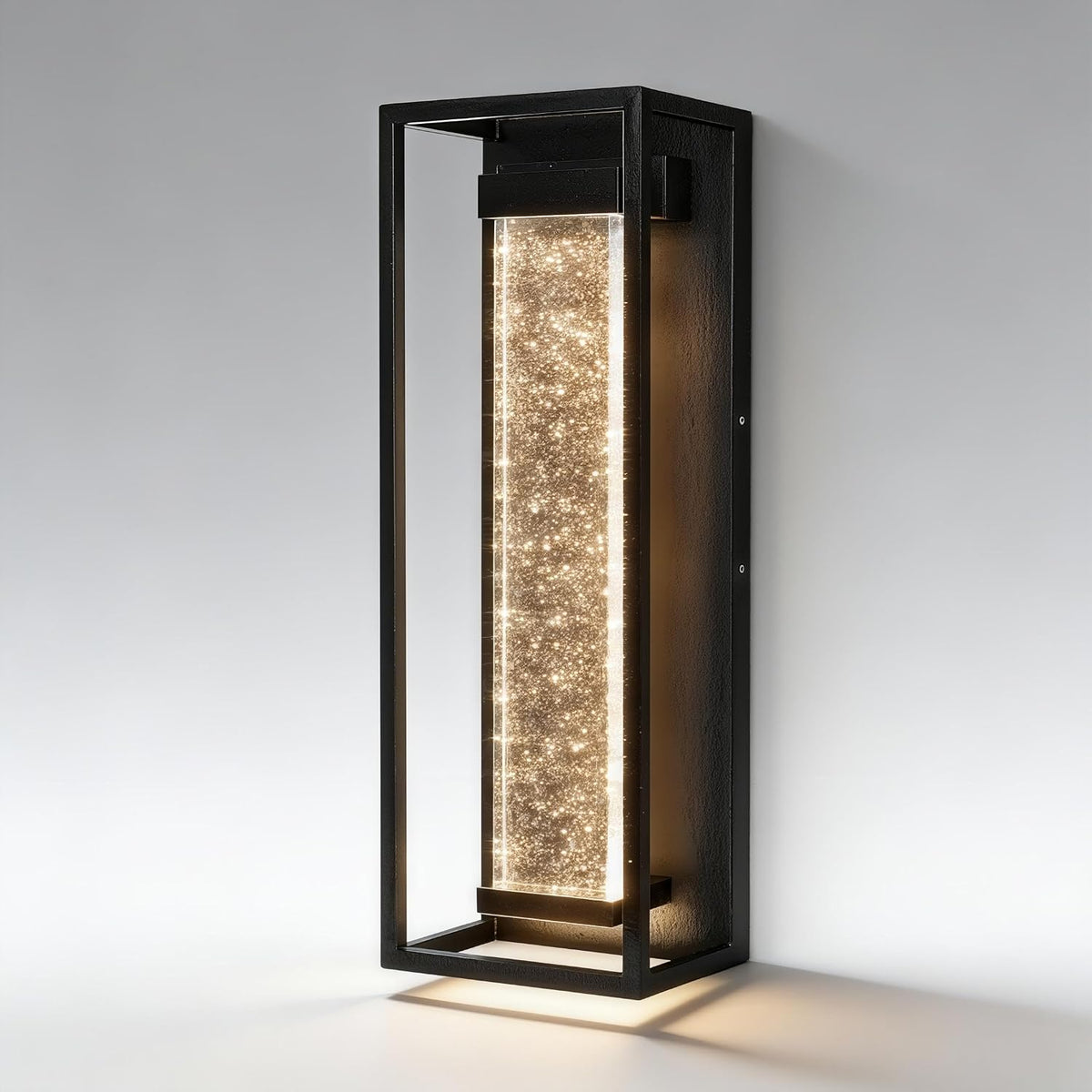 16 inch modern outdoor wall sconce, matte black, main product view