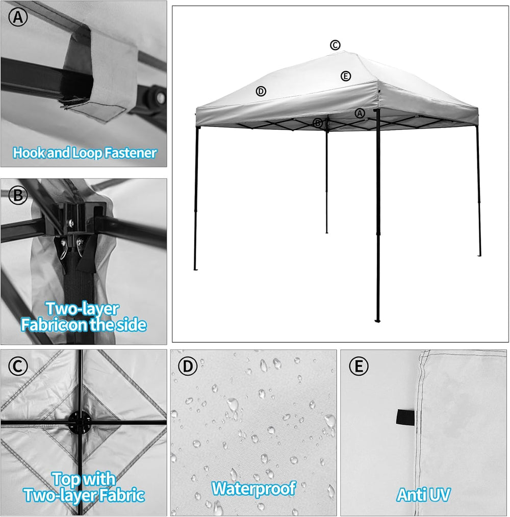 10x10 Canopy Replacement Top,300D Waterproof Pop Up Canopy Tent Cover for Str...