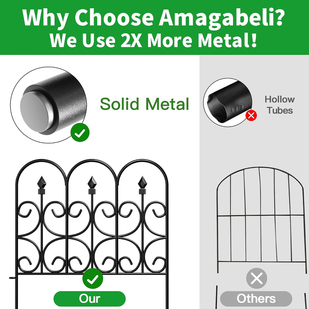 AMAGABELI GARDEN & HOME 5 Panels 32in(H)×10ft(L) Decorative Garden Fences...