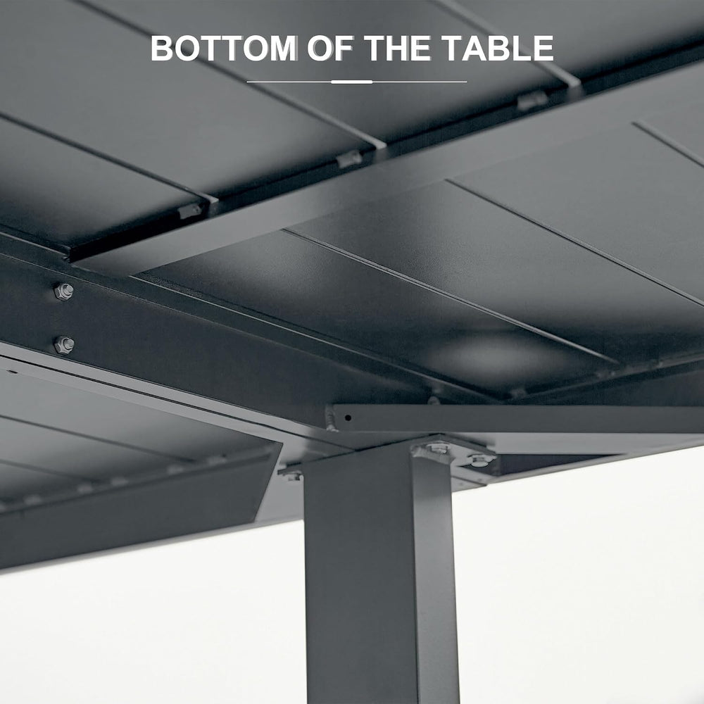 PURPLE LEAF Patio Dining Table for 10, All Aluminum Frame Height Adjustable