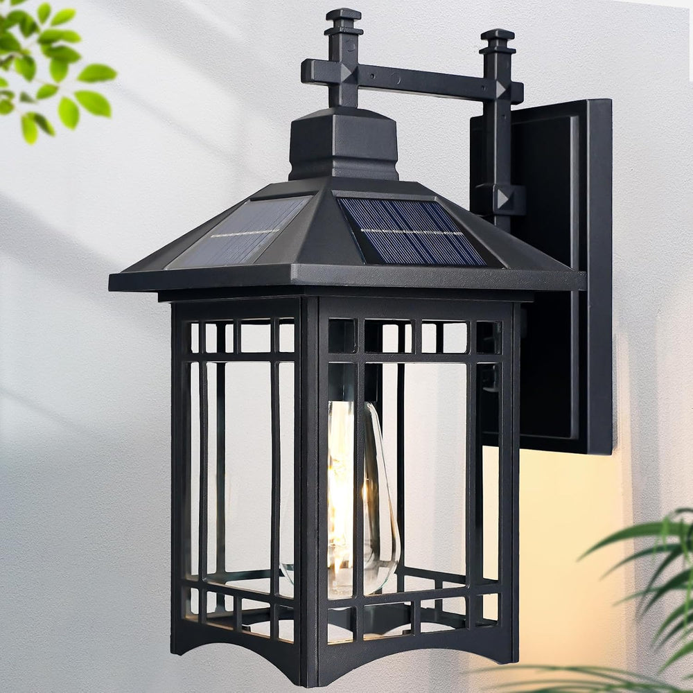 Solar Outdoor Wall Light，Exterior Lighting fixtures，Modern Black Exterior Lig...