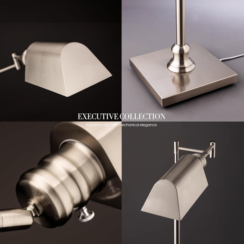 O’Bright Arcadia - Pharmacy Floor Lamp, Full Range Dimming, Swing Arm Task La...