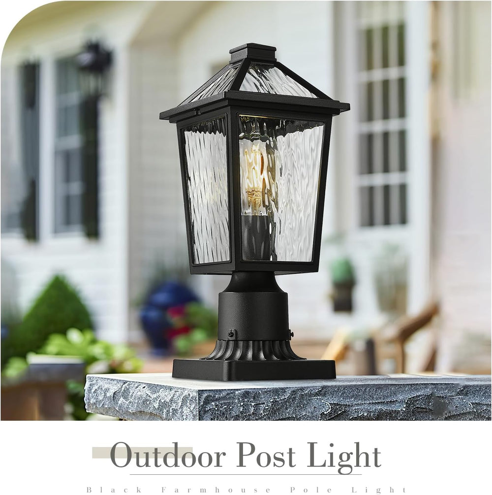 zeyu 13.4 Inch Outdoor Patio Post Lighting, Exterior 2 Pack Post Light Fixtur...
