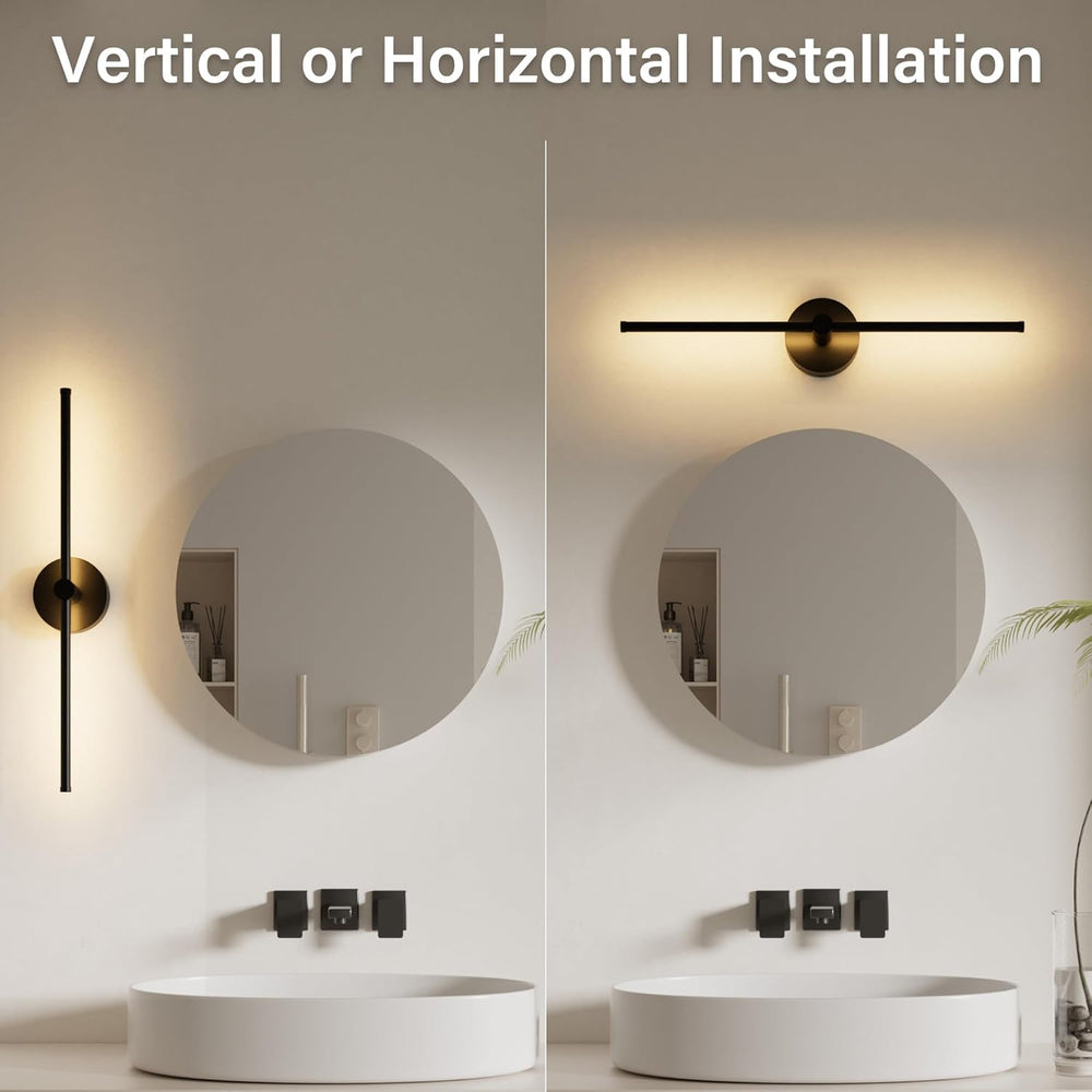ZAGO 24 Inch LED Indoor Linear Wall Sconces Set of Two, 3CCT Switchable, Matt...