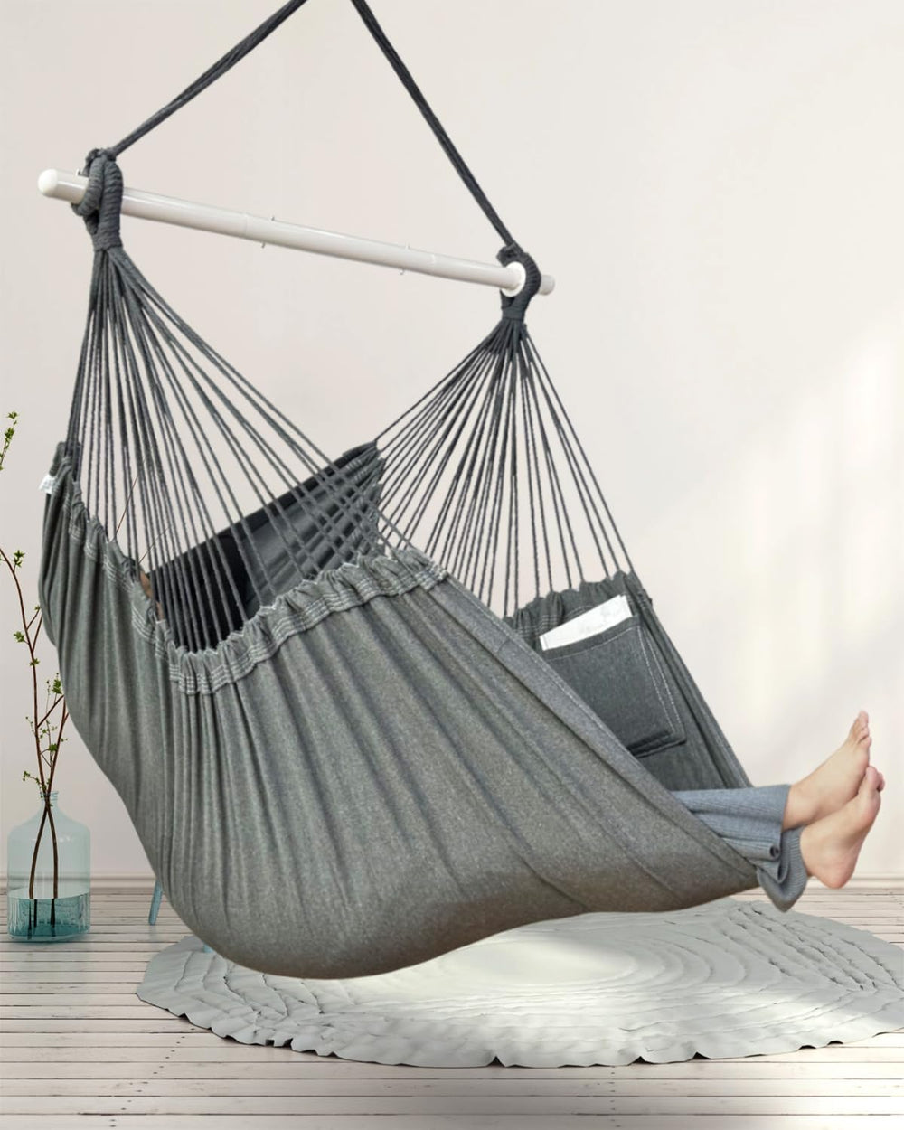 Lulladle Hammock Chair XXL with 2 Cushions, 500 lbs, All Hardware Included
