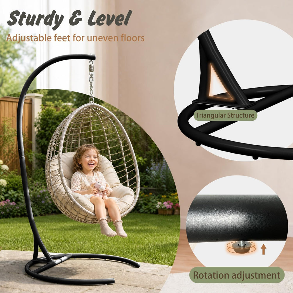 Hammock Stand ONLY,Heavy Duty Hammock Chair Stand Capacity 350 lbs,Black