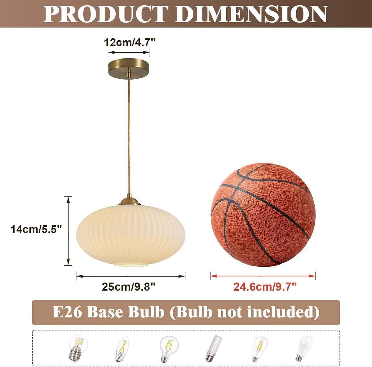 kco lighting modern gold brass 9.8" white milk shown in use