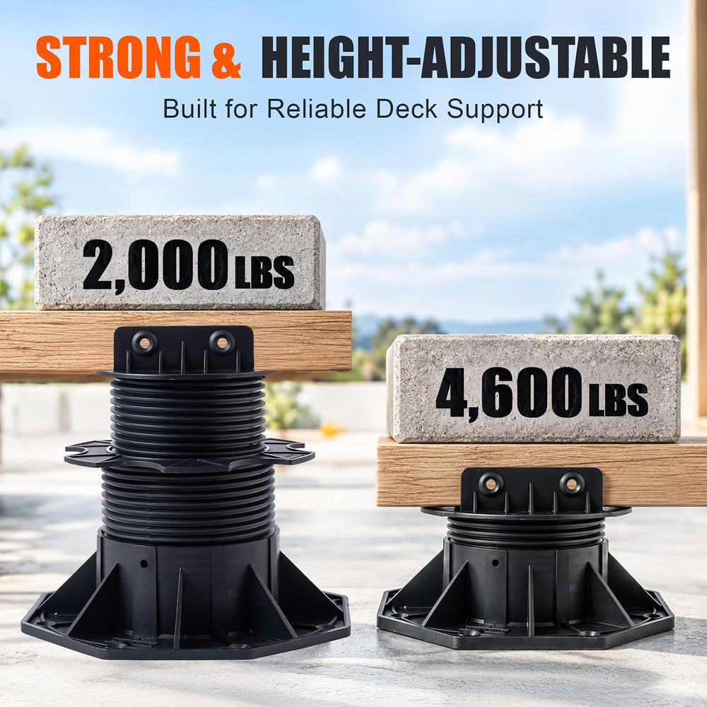 12Pack Adjustable Support Pedestal Foundation Base for Floating Deck Platform...