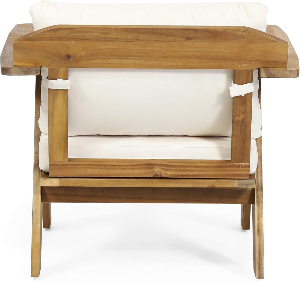Christopher Knight Home Arcola Outdoor Club Chair with Cushion - Acacia Wood ...