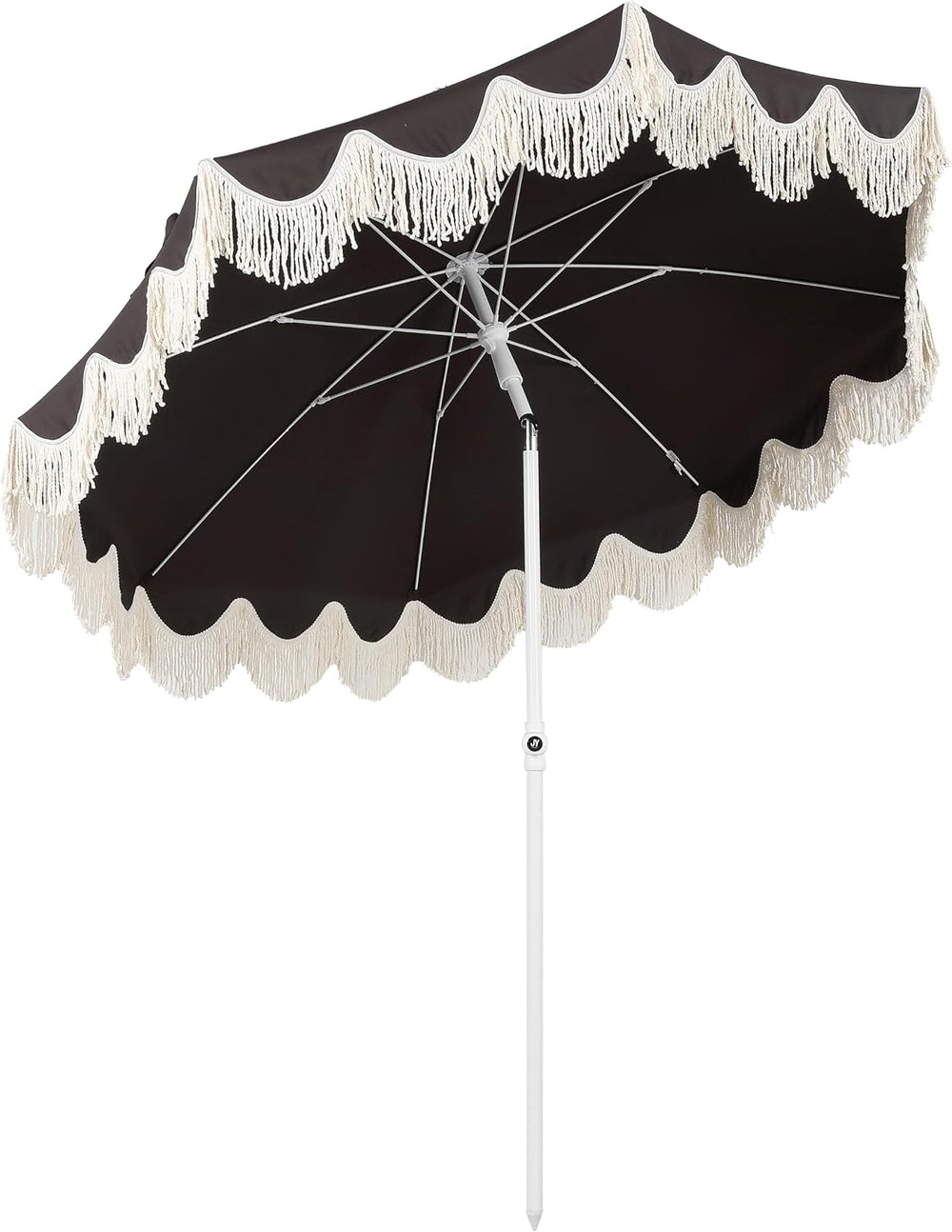 JONATHAN Y UMB1003 Mariner 6.5 ft. Cottage Fringe Tassel Market Beach Umbrell...