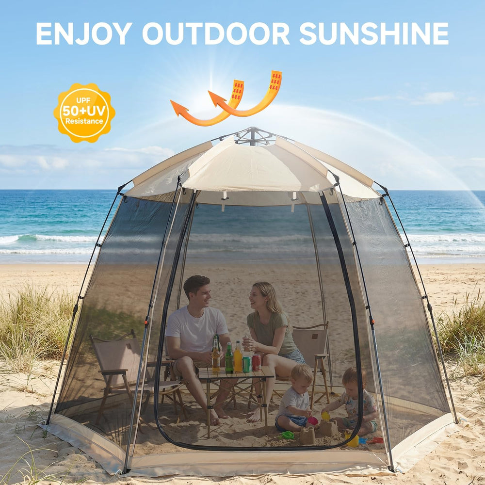 Alvantor® Screen House Gazebo, 4-6 Person Pop Up Screen Tent, Instant Screen ...