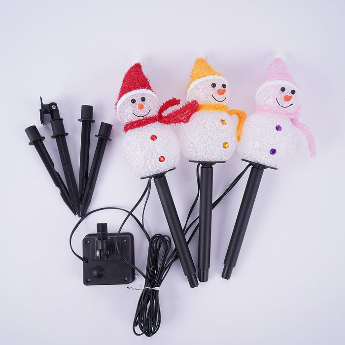 Solar Christmas Snowman Pathway Lights Outdoor Decoration, 6 Pack