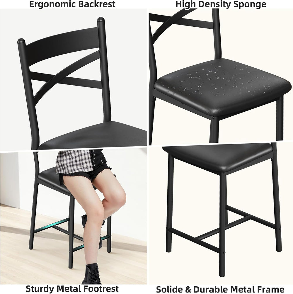 IDEALHOUSE 26" Bar Stools Set of 2, Counter Height Barstools with Back,B...