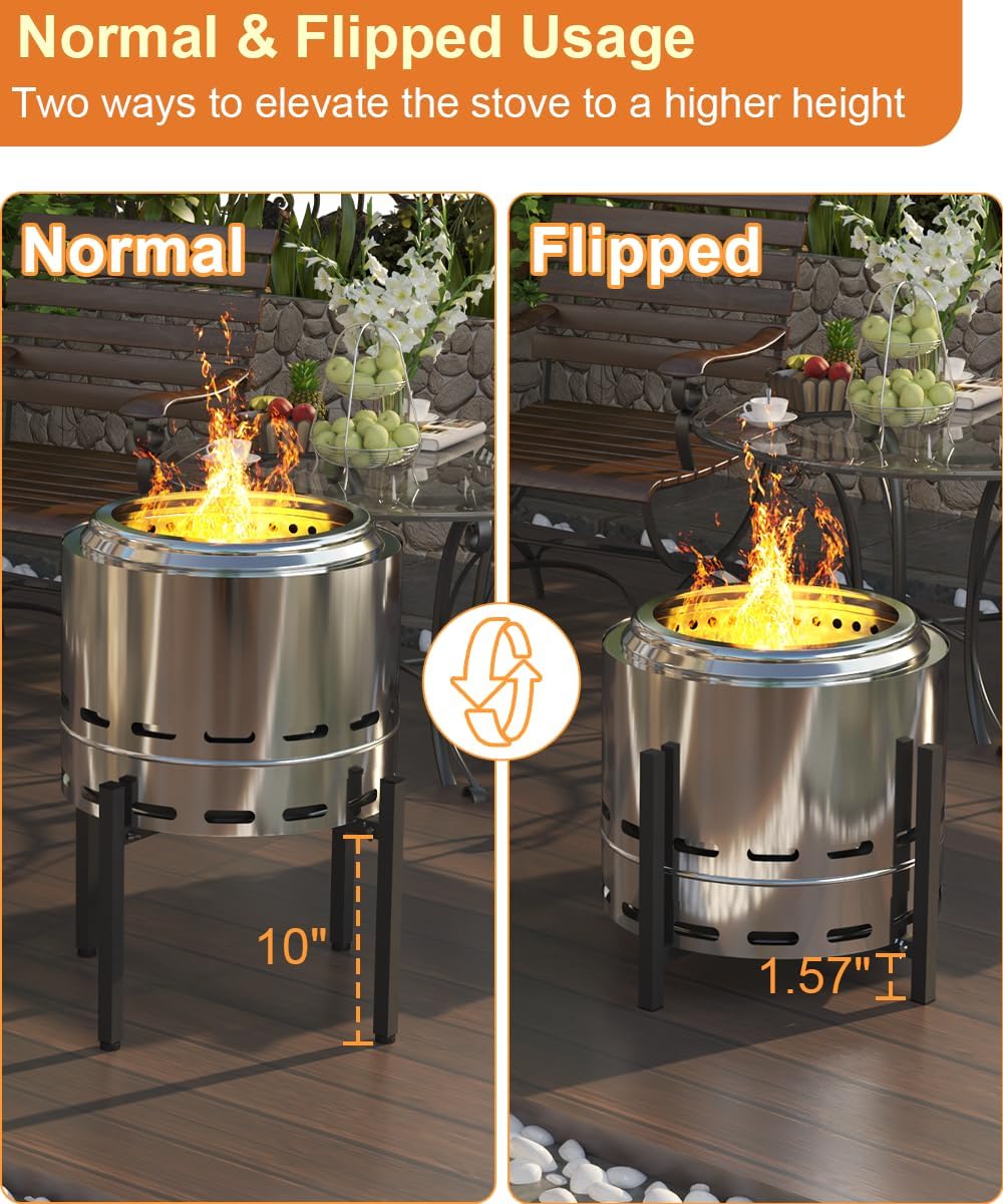 Garbuildman 15-27 Inch Universal Firepit Stand for Solo Stove Bonfire Ranger ...