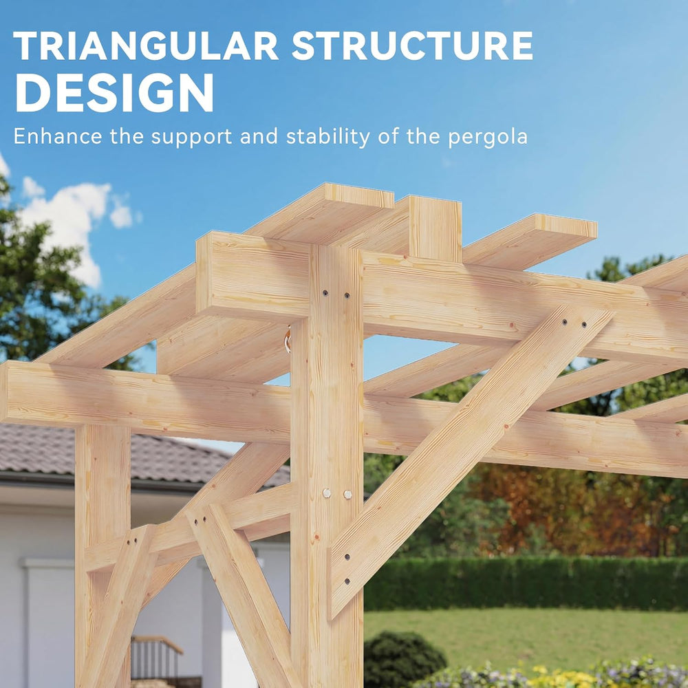 Aoxun 5 FT Cedar Wood Porch Swing, Outdoor Pergola Swing for 3 Person