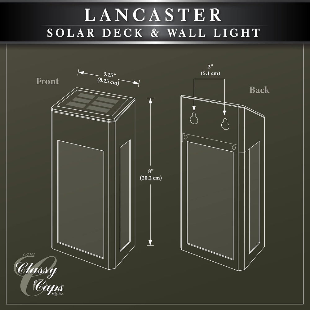 Classy Caps SWL888 - Black Aluminum Lancaster Deck & Wall Light (2 Pack) ...