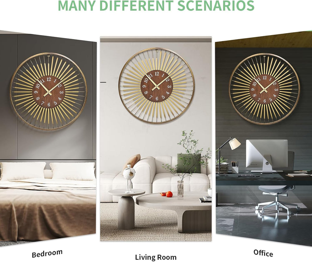24 Inch Mid-Century Modern Wall Clock