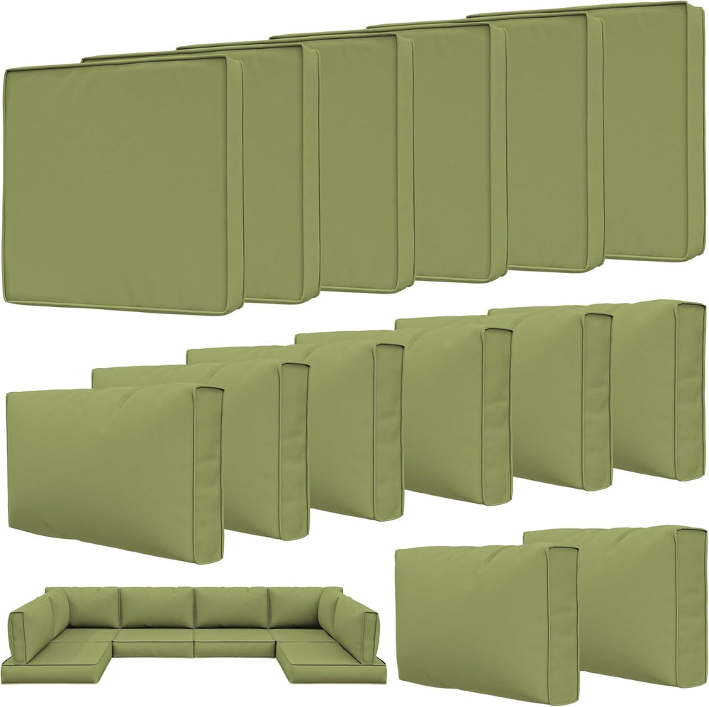 14 Pcs Outdoor Patio Cushion Covers, Replaceable Waterproof Furniture Covers,...