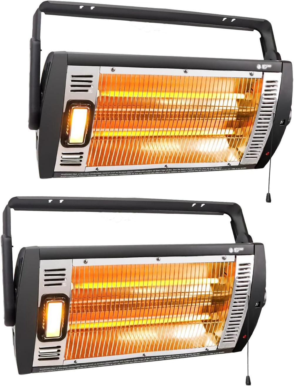 BEYOND HEAT Electric Garage Heater 120V, 1500W Radiant Space Heater, 2-Pack