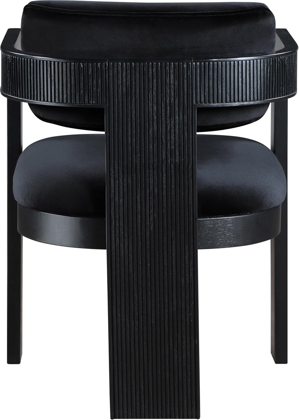 Meridian Furniture Sacha Velvet/Rubberwood Dining Chair, Black, Set of 2