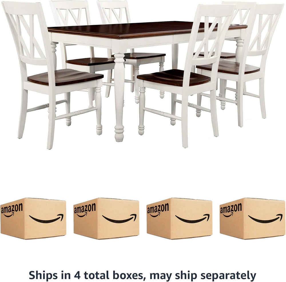 Crosley Furniture Shelby 7-Piece Traditional Dining Table Set for 6, Dinner T...