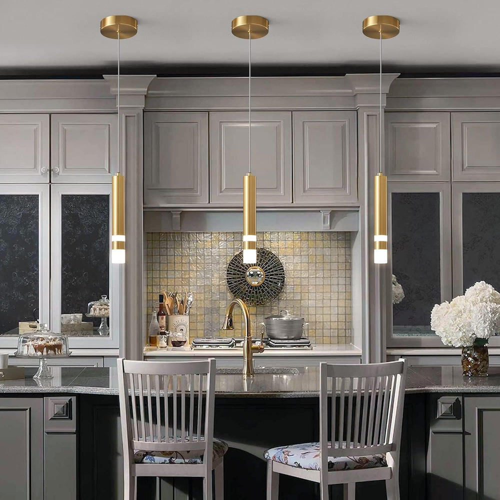 Modern Pendant Light Kitchen Fixture Dimmable LED Gold Mini Pendant Lighting ...