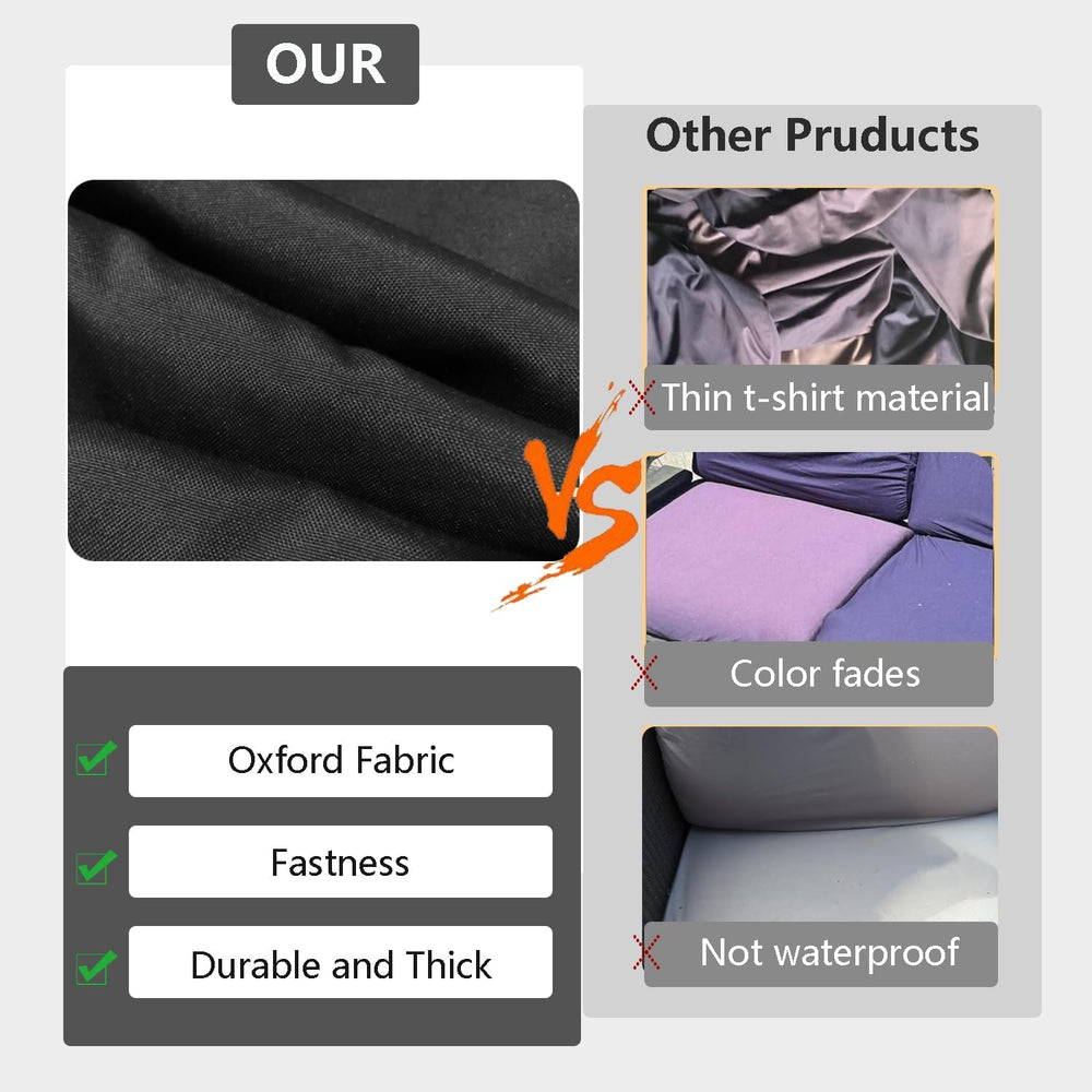 Outdoor Cushion Covers Replacement 14 Pcs, Black
