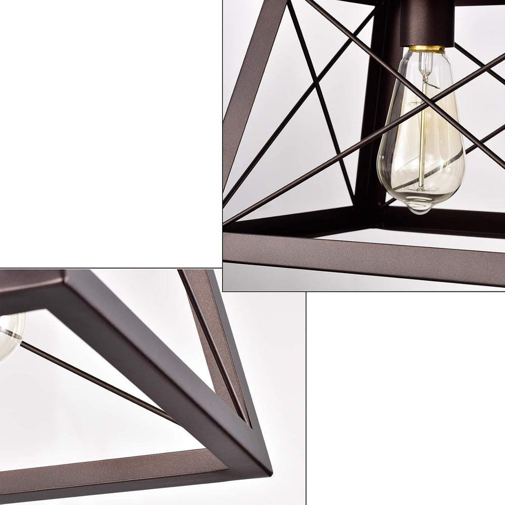 Farmhouse Linear Chandelier 5 Light Kitchen Island Pendant Lighting Industria...